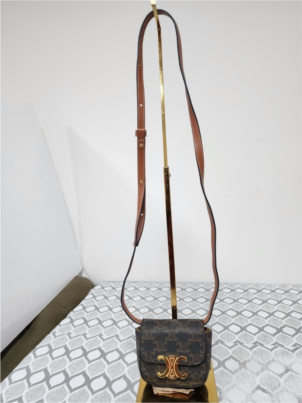 Celine Triomphe Claude Mini Crossbody Bag Brown